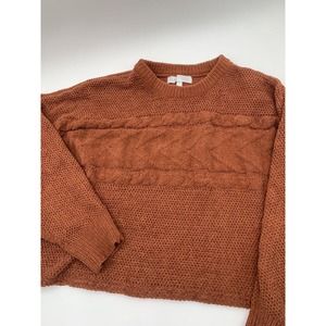 Planet Gold Dolman Long Sleeve Cropped Sweater Cocoa‎ Rose XL